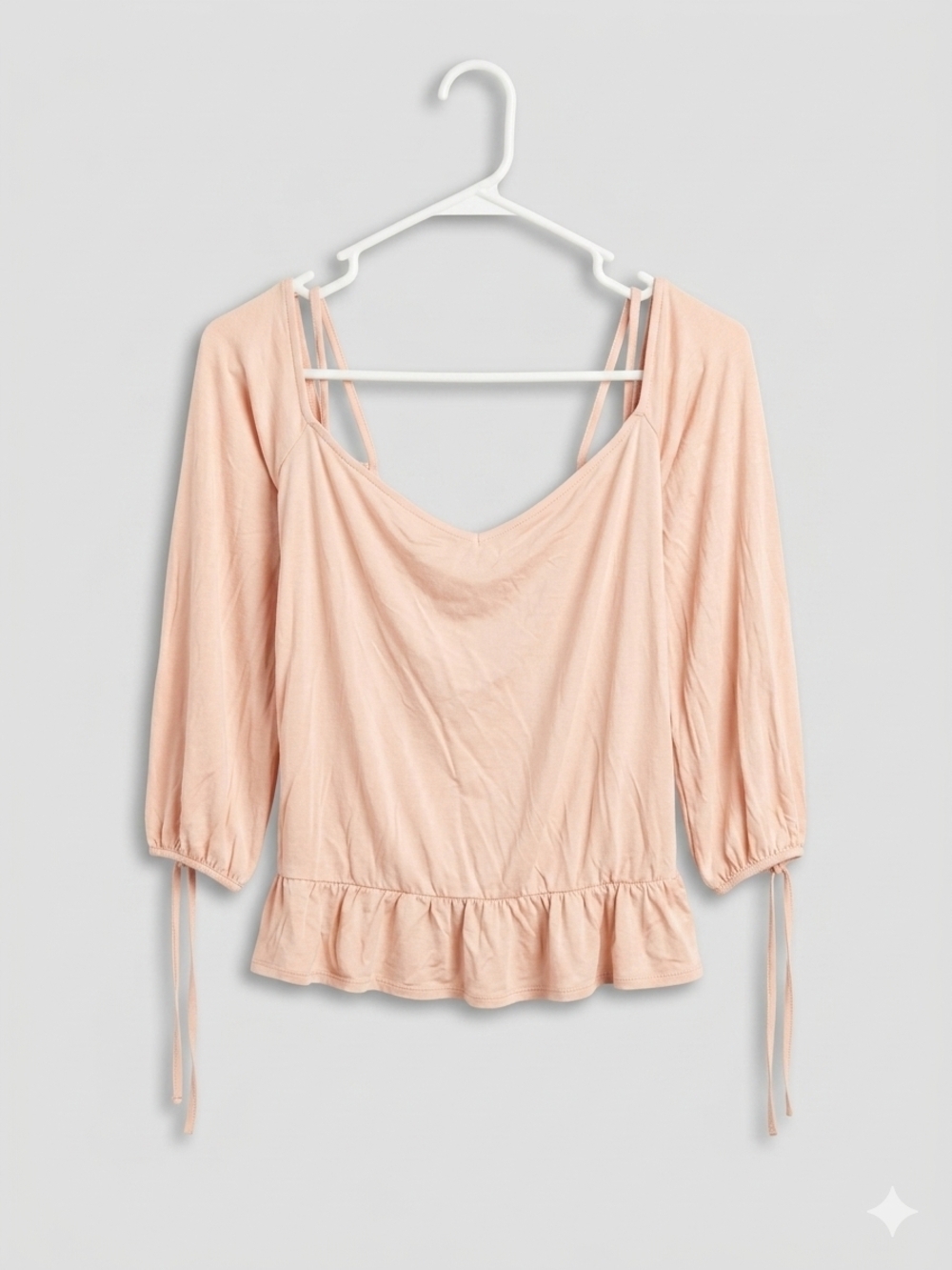 American Eagle Outfitters Soft Blush Scoop Neck Off The Shoulders Tee